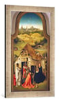 'Encadré Image de Hieronymus Bosch "L'adoration des rois – Moyen Tableau du triptychons de Epiphanie, Impression d'art dans le cadre de haute qualité Photos fait main, 40 x 60 cm, argent Raya