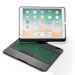 Keyboard Case for Ipad Air 10.5" (3Rd Gen) 2019/Ipad Pro 10.5" 2017,Smart Folio 360° Rotate Stand Cover with 7 Colors Backlit Wireless Keyboard,Black