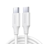 Ugreen USB-C till USB-C kabel 100W PD, 2m - Vit