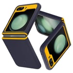 Caseology Nano Pop Coque pour Samsung Galaxy Z Flip 5 [TPU + PC Double Structure] Air Space Tech Protection avec Double poignée latérale Coque de téléphone pour Samsung Z Flip 5 5G – Bleu Marine