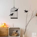 Bird Cage Birds Wall Decorations Nursery STENCIL paint walls fabric and furniture, reusable, Home Decor, Art Craft Stencils (M/Cage/20x37cm)