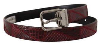 DOLCE & GABBANA Belt Red Exotic Leather Metal Logo Buckle s.75cm / 30in 1000usd