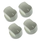 4 x Silver Oven Cooker Hob Control Knob Switch For Stoves 444445107 444445108