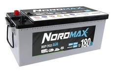 Nordmax Marin / Fritids AGM Start Förbrukningsbatteri 12V 180Ah 1100A NM180AGM