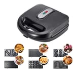 Waffle Maker, Sandwich Toaster Machine, 6 in 1, Removable Plates, Multifunction Electric Baking Pan, Make Sandwich, Panini, Donuts, Madeleine, Nut Cakes, Kitchen Gift