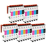 30 Ink Cartridges (set+bk) For Epson Expression Photo Xp-55 Xp-760 Xp-860 Xp-960