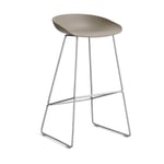 HAY About a Stool 38 High barstol 2.0 Khaki-rostfritt stålstativ