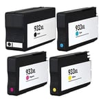 4 X NON OEM INK CARTRIDGES FOR HP 932XL 933XL 6100 6600 6700 7110 7510 7610 7612
