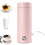 Lrapty - Mini Bouilloire Electrique de Voyage, 400 ml Petite Bouilloire Electrique en Acier Inoxydable, 3 en 1 Tasse Chauffante Electrique,