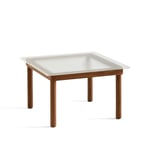 HAY - Kofi Water-Based Lacquered Walnut Frame W. Clear Reeded Glass Tabletop 60X60 - Soffbord - Martin Solem - Träfärgad - Glas/Trä