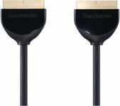 SANDSTROM AV Black Series Scart to Scart Cable TV DVD 3M Gold plated S3SCA114X