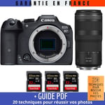 Canon EOS R7 + RF 100-400mm IS + 3 SanDisk 32GB Extreme PRO UHS-II SDXC 300 MB/s + Guide PDF ""20 techniques pour r?ussir vos photos