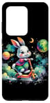 Coque pour Galaxy S20 Ultra Bunny Riding Trottinette électrique Motif lapin
