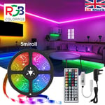 5M LED Strip Lights 5050 RGB Colour Changing Tape Under Cabinet Kitchen Lighting