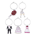 5pcs Wine Glass Ring Decoration Markers Goblet Drink Tags As The Picture