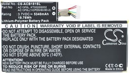 Kompatibelt med Acer Iconia W4-820, 3.7V, 5340 mAh