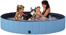 LYYJF Foldable Dogs Cats Padding Pool Pet Bathing Tub Bathtub Wash Tub Pet Swimming Pool Water Pond,Blue,80 * 20cm