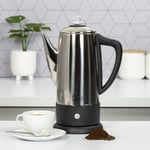 Quest Stainless Steel Electric Coffee Percolator - 1.8L Capacity, 1100W