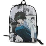 Kimi-Shop Death Note-L Anime Cartoon Cosplay Canvas Shoulder Bag Backpack Cute Lightweight Travel Daypacks School Backpack Laptop Backpack