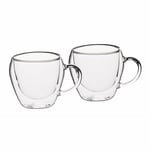 KitchenCraft Le’Xpress Set Of 2 Double Walled Insulated Glass Tea Cups Boxed