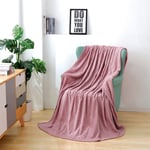 JessyHome Flannel Fleece Throw Blankets Double/Twin - Woven Pattern Soft Blankets Embossed lightweight Blankets for Sofa/Couch/Bed 150x200cm- Light Pink