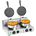 Royal Catering Gaufrier rond - 2 x 1.300 watts RCWM-2600-R