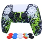 PS5 Controller Grip Skin RALAN,Silicone Gel Controller Cover Skin Protector Compatible For Sony PS5 PlayStation 5 Controller Skin with 10 Thumb Grips (Bamboo)