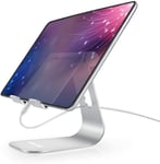 Adjustable Tablet Stand, YOSHINE Tablet Holder: Desktop Aluminum Stand Dock Mount Cradle Compatible with iPad Air Mini Pro Samsung Galaxy Tabs, All Phones, E-readers and Tablets (4-13 Inch) - Silver