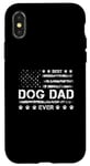 Coque pour iPhone X/XS Best Dog Dad Ever USA Drapeau américain Fête des pères 4 juillet