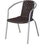 Salone Srl - chaise d'exterieur street bistrot en acier et plastique couleur moka