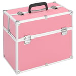 Sminklåda 38x23x34 cm rosa aluminium