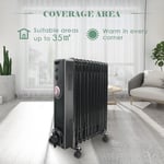 Oil Filled Radiator 2500W 11 Fins Portable Electric Heater with 24 Hour Timer