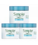 Simple Womens Water Boost Skin Quench Night Cream for Dehydrated 3x 50ml - One Size