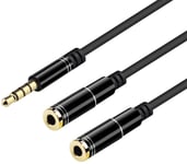 Cable Splitter Audio Double Jack Compatible pour Smartphone iPhone Console PS4 Nintendo Enceinte Tablette Ordinateur Casque Lecteur MP3