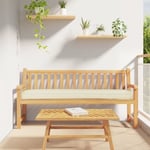 Pallkuddar för bänk 2 st Grädde 200x40x8 cm Oxford-tyg