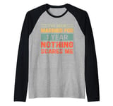 I've Been Married For 1 Year Nothing Scares Me Funny 1st Raglan Baseball Tee