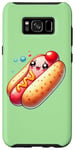 Galaxy S8+ Cute Kawaii Hot Dog with Smiling Face and Bubbles Case