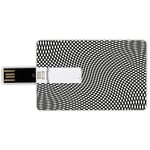 4G USB Flash Drives Credit Card Shape Spires Decor Memory Stick Bank Card Style Minimalist Design with Little Wavy Square Shaped Cubic and Rotary Distortion,Black White Waterproof Pen Thumb Lovely Ju