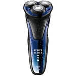rasoir electrique homme rechargeable tondeuse barbe ipx7 etanche technologie wetdry avec 3d têtes rotatives et ecran lcd248