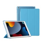 HUEZOE Étui pour iPad 9,7" 2018/2017 – Étui de Protection Ultra Fin, Support Pliable, Smart Cover pour iPad 6e/5e génération, Bleu