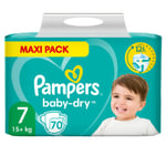 Pampers Baby Dry, Gr.7 Extra Large , 15+kg, Maxi Pack (1x 70 blöjor)