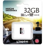 Kingston 32 GB microSD High Endurance UHS-I Speed Class 1 (U1) -minneskort