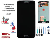 NEW Original OEM Samsung Galaxy S5 (SM-G900F) AMOLED Display w/Home Button BLACK