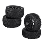 4 st 1/10 RC Truck Gummiband Däck Hjul för ZD Racing Buggy Crawler Bil Svart