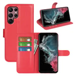 samsung Samsung Galaxy S23 Ultra PU Wallet Case Red