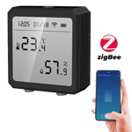 Tuya Zigbee smart LCD temperatur og fuktighets-sensor innendørs hygro/termo-meter alarm Alexa Google