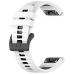 Silikone armbånd til Garmin Fenix ​​​​7 / Fenix ​​​​7 Pro 22mm - Hvid/Sort