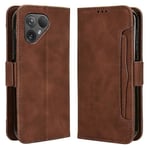 För Fairphone 5 Case anti-scratch Folio Flip Pu Läder cover Brown
