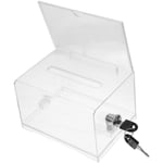 Åsiktslåda, röstlåda, transparent akrylbox, insamlingslåda för donationer