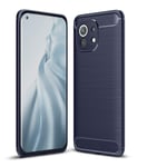 Xiaomi Mi 11 Case, Cruzerlite Carbon Fiber Texture Design Cover Anti-Scratch Shock Absorption Case for Xiaomi Mi 11 (Blue)